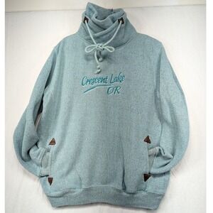 Renegade‎ Crescent Lake OR Embroidered Funnel Neck Sweatshirt Pullover Top M